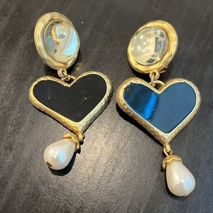 Heart shaped statement earrings